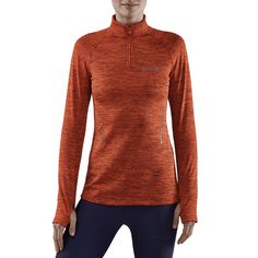 Rückansicht von CEP Winter Run Shirt Long Laufshirt Damen dark orange melange