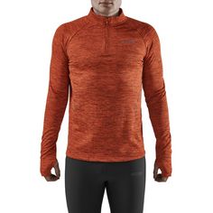 Rückansicht von CEP Winter Run Shirt Long Laufshirt Herren dark orange melange