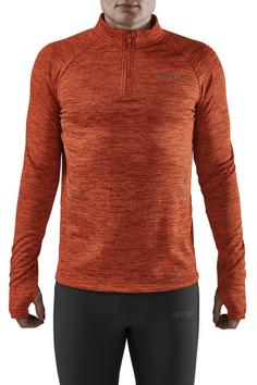 Rückansicht von CEP Winter Run Shirt Long Laufshirt Herren dark orange melange