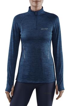 Rückansicht von CEP Winter Run Shirt Long Laufshirt Damen dark blue melange