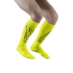 Rückansicht von CEP Thermo Socks Skiing Laufsocken Herren flash yellow/black