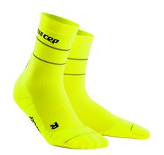 CEP Reflective Mid Cut Laufsocken Herren neon yellow