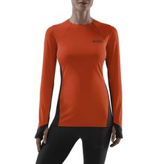 Rückansicht von CEP Cold Weather Shirt Funktionsshirt Damen dark orange/black