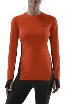 Rückansicht von CEP Cold Weather Shirt Funktionsshirt Damen dark orange/black