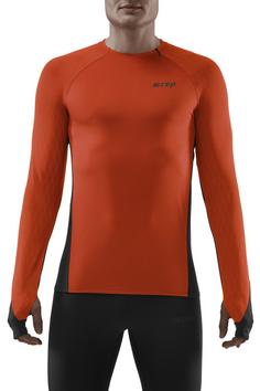 Rückansicht von CEP Cold Weather Shirt Funktionsshirt Herren dark orange/black