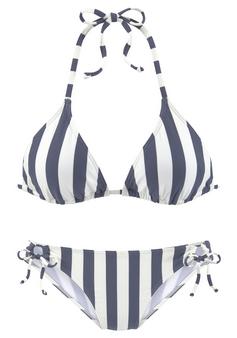 VENICE BEACH Triangel-Bikini Bikini Set Damen marine-weiß
