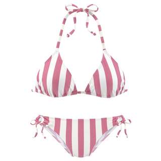 VENICE BEACH Triangel-Bikini Bikini Set Damen rosa-weiß