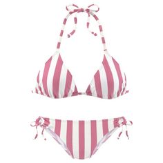 VENICE BEACH Triangel-Bikini Bikini Set Damen rosa-weiß