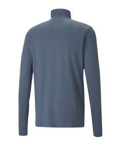 Rückansicht von PUMA Run Favorite 1/4 Zip Sweatshirt Laufshirt Herren grau