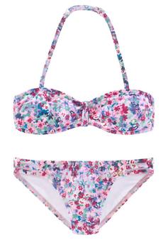 S.OLIVER Bandeau-Bikini Bikini Set Damen lila-bedruckt