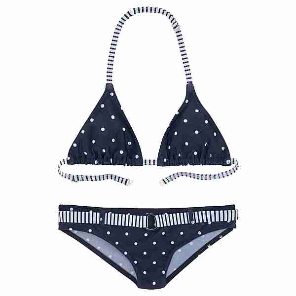 S.OLIVER Triangel-Bikini Bikini Set Damen marine-weiß