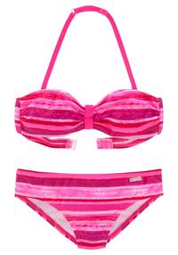 Buffalo Bandeau-Bikini Bikini Set Damen - pink-gestreift