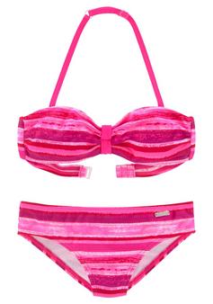 Buffalo Bandeau-Bikini Bikini Set Damen pink-gestreift