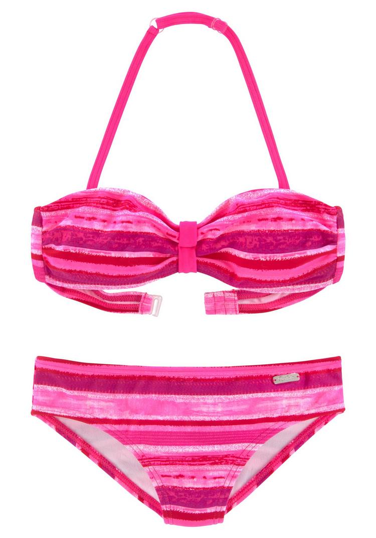 Buffalo Buffalo Bandeau-Bikini Bikini Set Damen - pink-gestreift - 0 | SportScheck