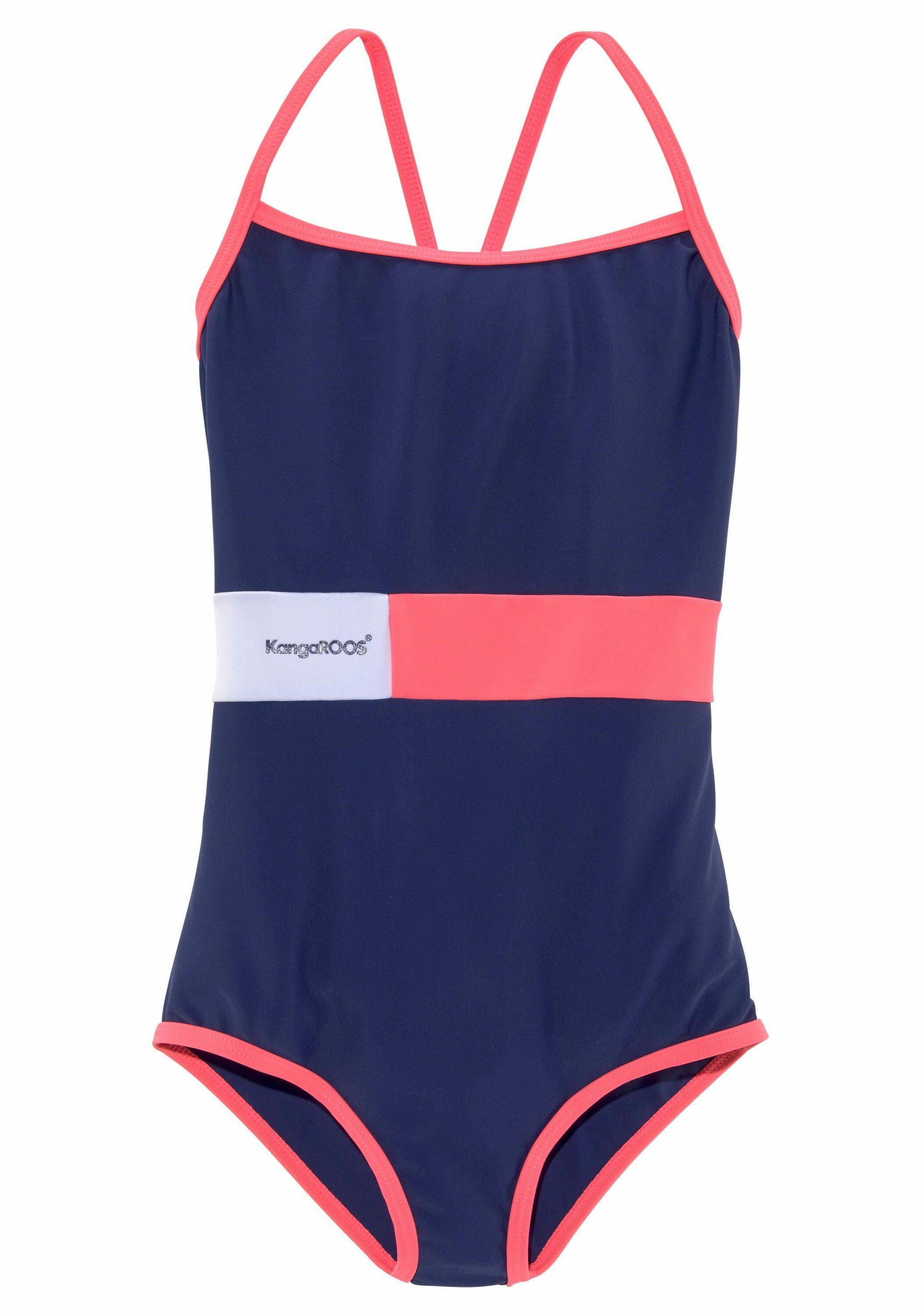 KangaROOS Badeanzug Damen marine-pink-weiß im Online Shop von SportScheck  kaufen