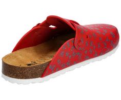 Rückansicht von LICO Pantolette Sandalen Damen rot/grau