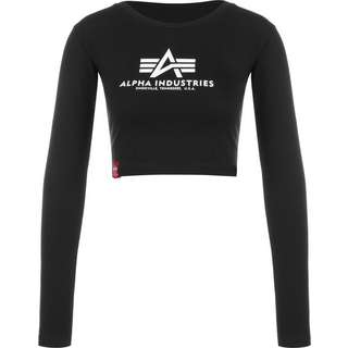 Alpha Industries Basic Cropped Longshirt Damen schwarz