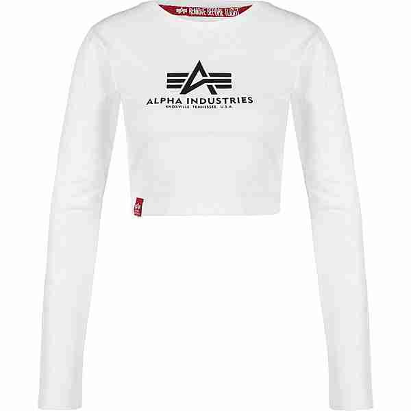 Alpha Industries Basic Cropped Longshirt Damen weiß
