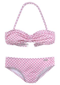 Buffalo Bandeau-Bikini Bikini Set Damen rosa-weiß