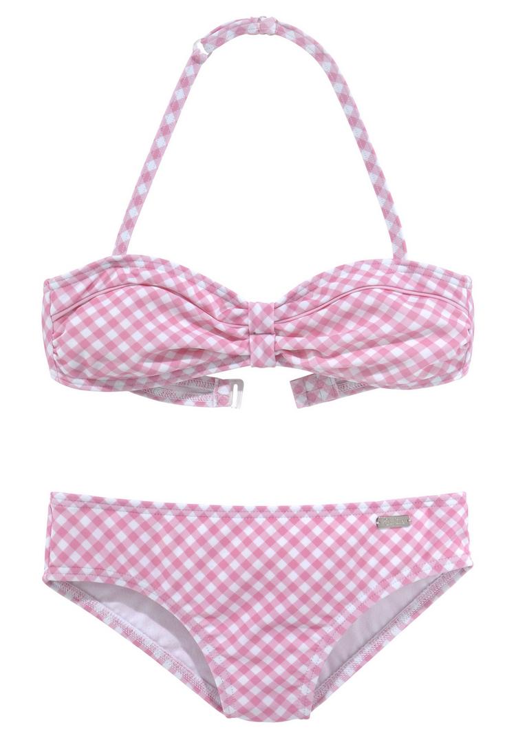 Buffalo Buffalo Bandeau-Bikini Bikini Set Damen - rosa-wei&szlig; - 0 | SportScheck