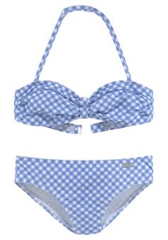 Buffalo Bandeau-Bikini Bikini Set Damen hellblau-weiß