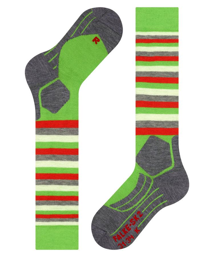 Falke Falke SK2 Intermediate Stripes Ski Socken Kinder - vivid green (7231) - 2 | SportScheck