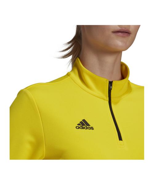 Rückansicht von adidas Entrada 22 HalfZip Sweatshirt Damen Funktionssweatshirt Damen gelbschwarz