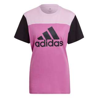 adidas Essentials Colorblock Logo T-Shirt T-Shirt Damen Semi Pulse Lilac / Black / Bliss Lilac / Black