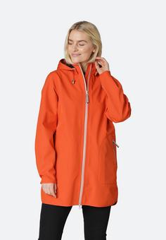 Rückansicht von Ilse Jacobsen RAIN135B Regenmantel Damen warm orange