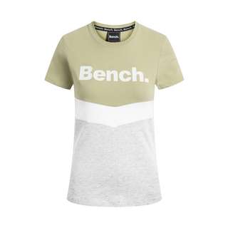Bench Jayjay T-Shirt Damen Grey Marl/Light Khaki/White