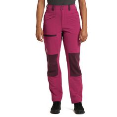Rückansicht von Haglöfs Mid Relaxed Pant Trekkinghose Damen Deep Pink/Aubergine