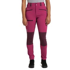 Rückansicht von Haglöfs Mid Slim Pant Trekkinghose Damen Deep Pink/Aubergine