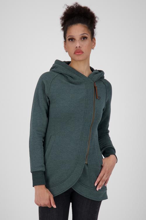 Rückansicht von ALIFE AND KICKIN MaryAK A Sweatjacke Damen dark forest melange