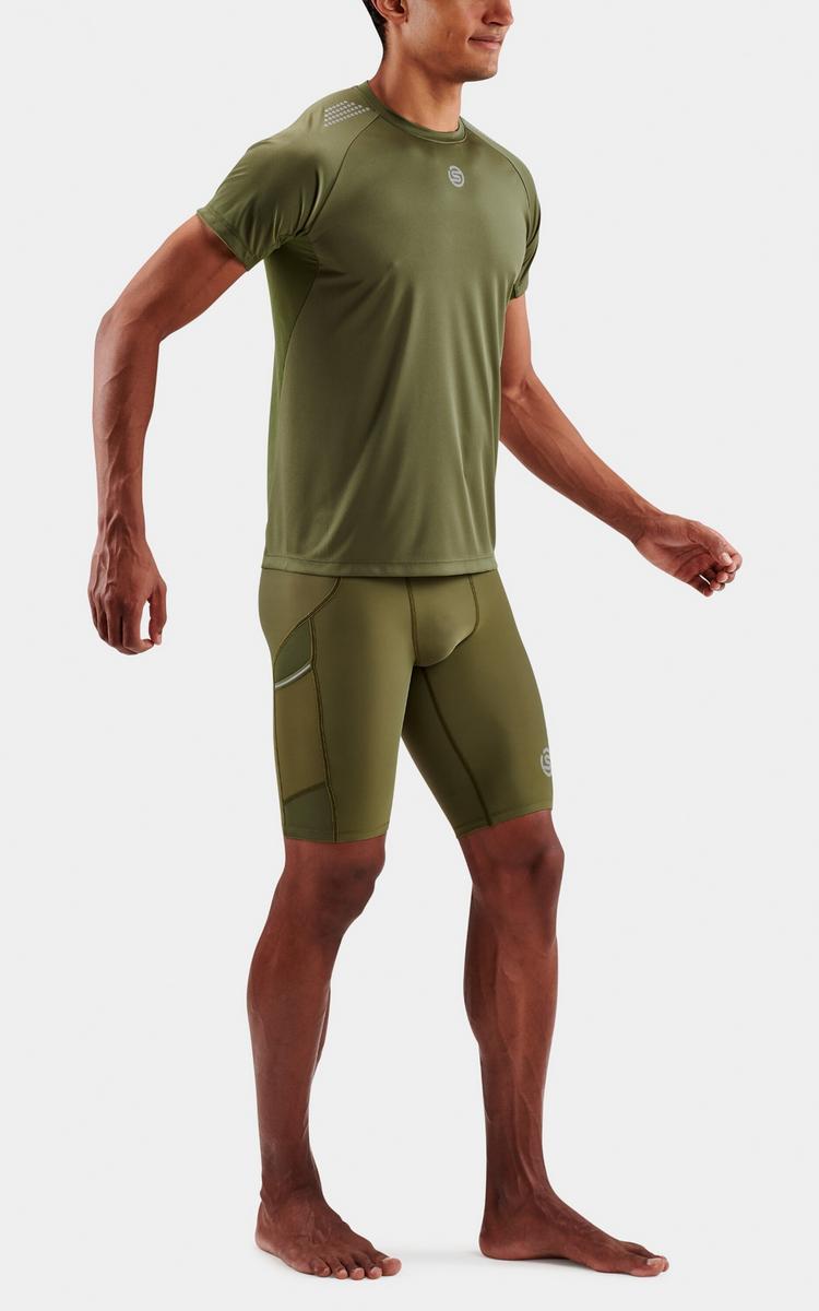 Skins Skins S3 Short Sleeve Top Funktionsshirt Herren - khaki - 1 | SportScheck