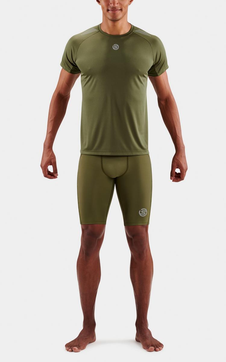 Skins Skins S3 Short Sleeve Top Funktionsshirt Herren - khaki - 3 | SportScheck