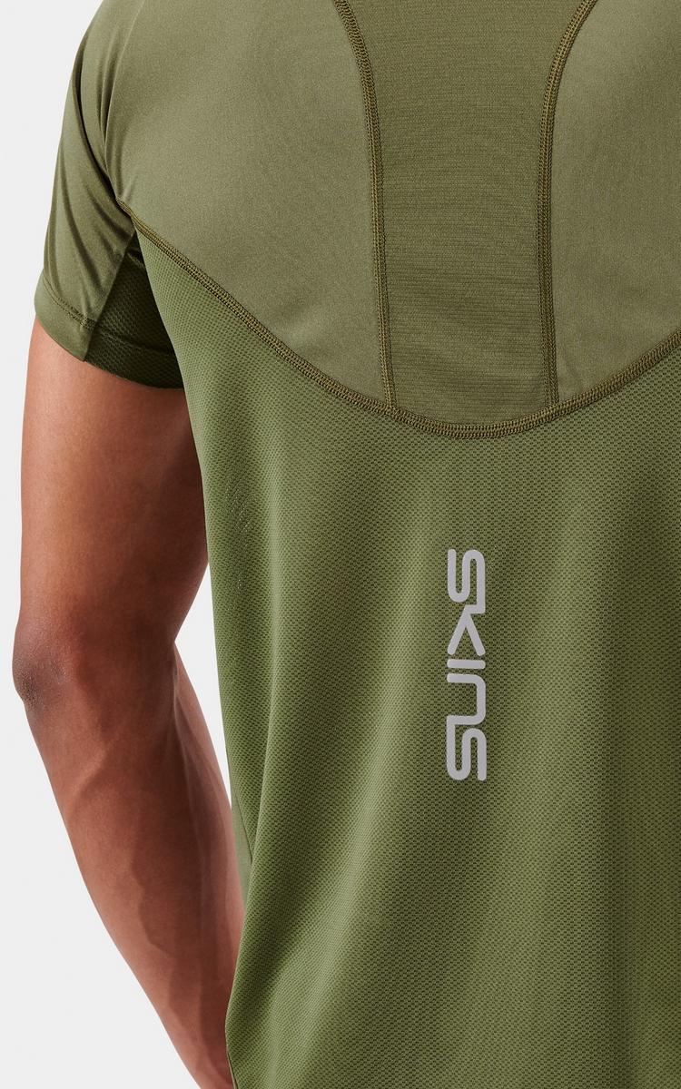 Skins Skins S3 Short Sleeve Top Funktionsshirt Herren - khaki - 4 | SportScheck