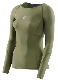 Skins S3 Longsleeve Funktionsshirt Damen khaki