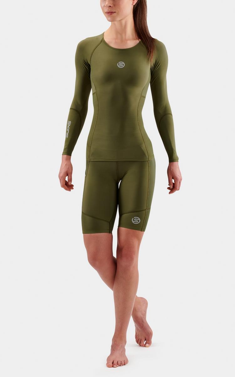 Skins Skins S3 Longsleeve Funktionsshirt Damen - khaki - 3 | SportScheck