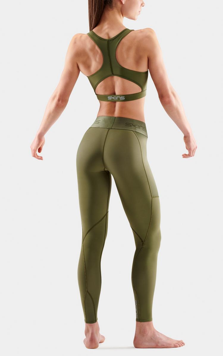 Skins Skins S3 Thermal Long Tight Tights Damen - khaki - 2 | SportScheck