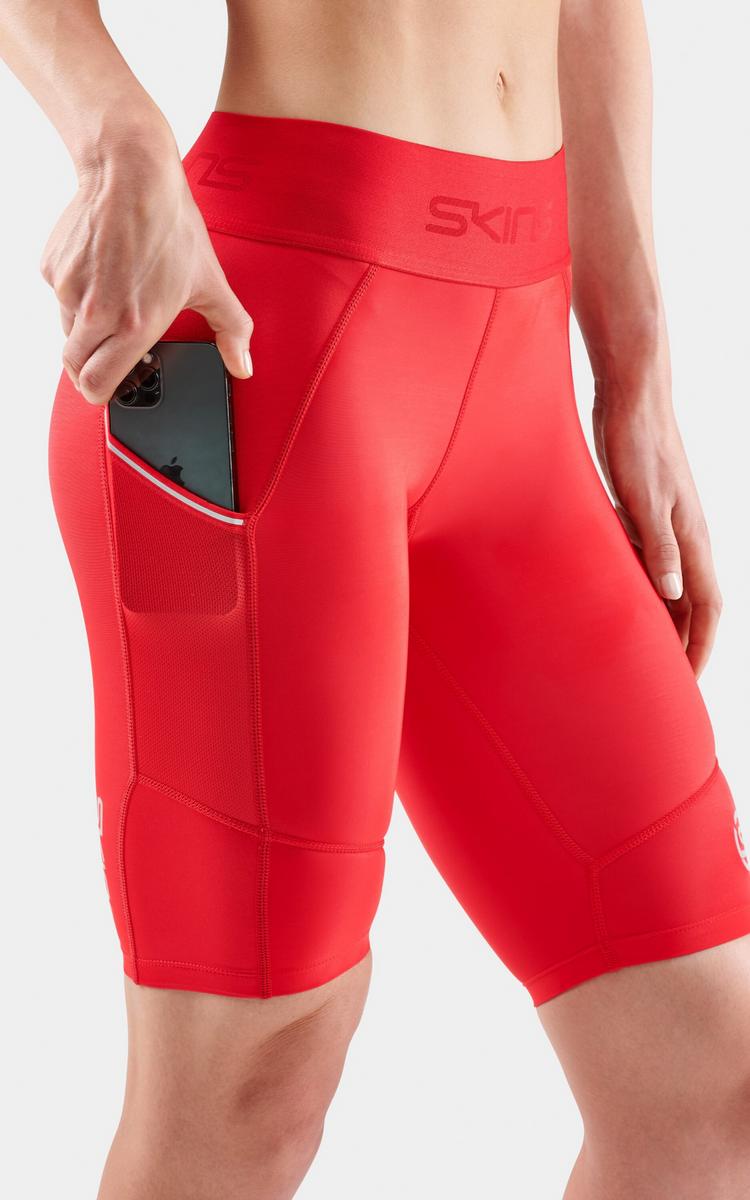 Skins Skins S3 Half tights Tights Damen - red - 4 | SportScheck