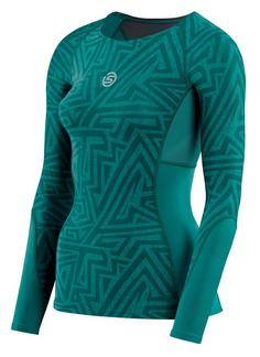 Skins S3 Longsleeve Funktionsshirt Damen lt. teal angle