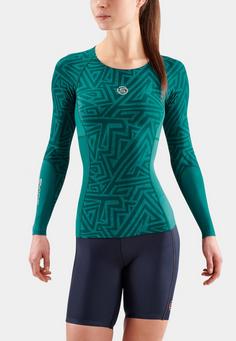 Rückansicht von Skins S3 Longsleeve Funktionsshirt Damen lt. teal angle