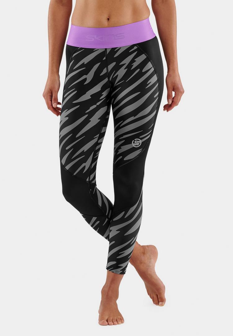 Skins Skins S3 Long Tights Tights Damen - Wild Black Steel - 0 | SportScheck
