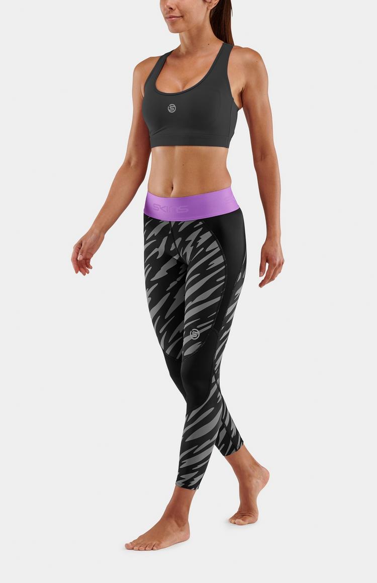 Skins Skins S3 Long Tights Tights Damen - Wild Black Steel - 1 | SportScheck