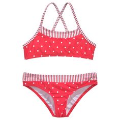 S.OLIVER Bustier-Bikini Bikini Set Damen rot-weiß