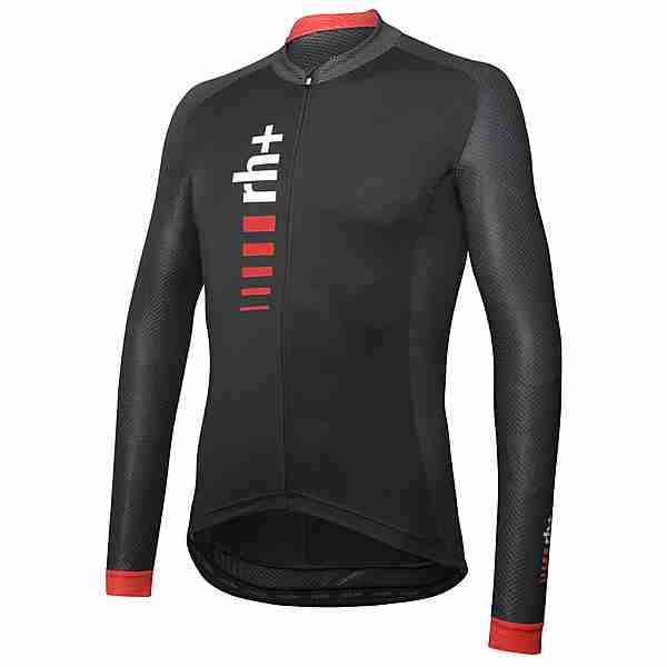 RH+ Primo Long Sleeve Jersey Fahrradtrikot Herren Dark Grey/Black/Red Code