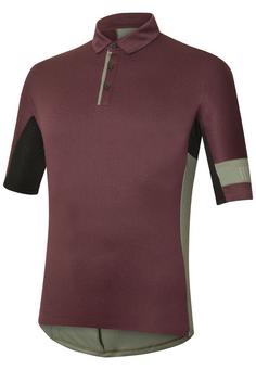RH+ E Bike Polo Fahrradtrikot Herren Cabernet Melange-Army