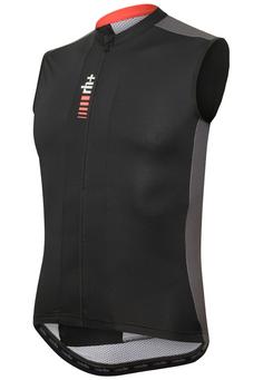 RH+ New Primo Sleeveless Jersey Fahrradtrikot Herren black-beluga black-red code