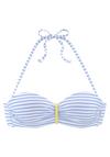 VENICE BEACH B&uuml;gel-Bandeau-Bikini-Top Bikini Oberteil Damen - schwarz-wei&szlig;-limette