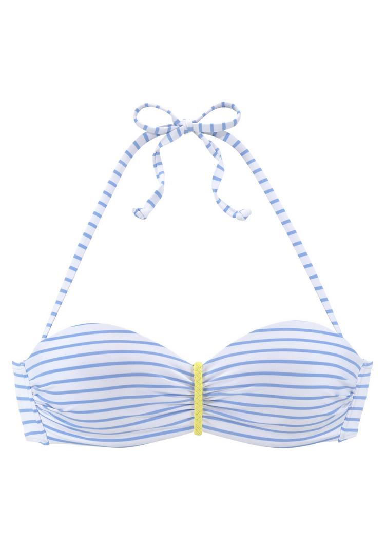 VENICE BEACH VENICE BEACH B&uuml;gel-Bandeau-Bikini-Top Bikini Oberteil Damen - schwarz-wei&szlig;-limette - 2 | SportScheck